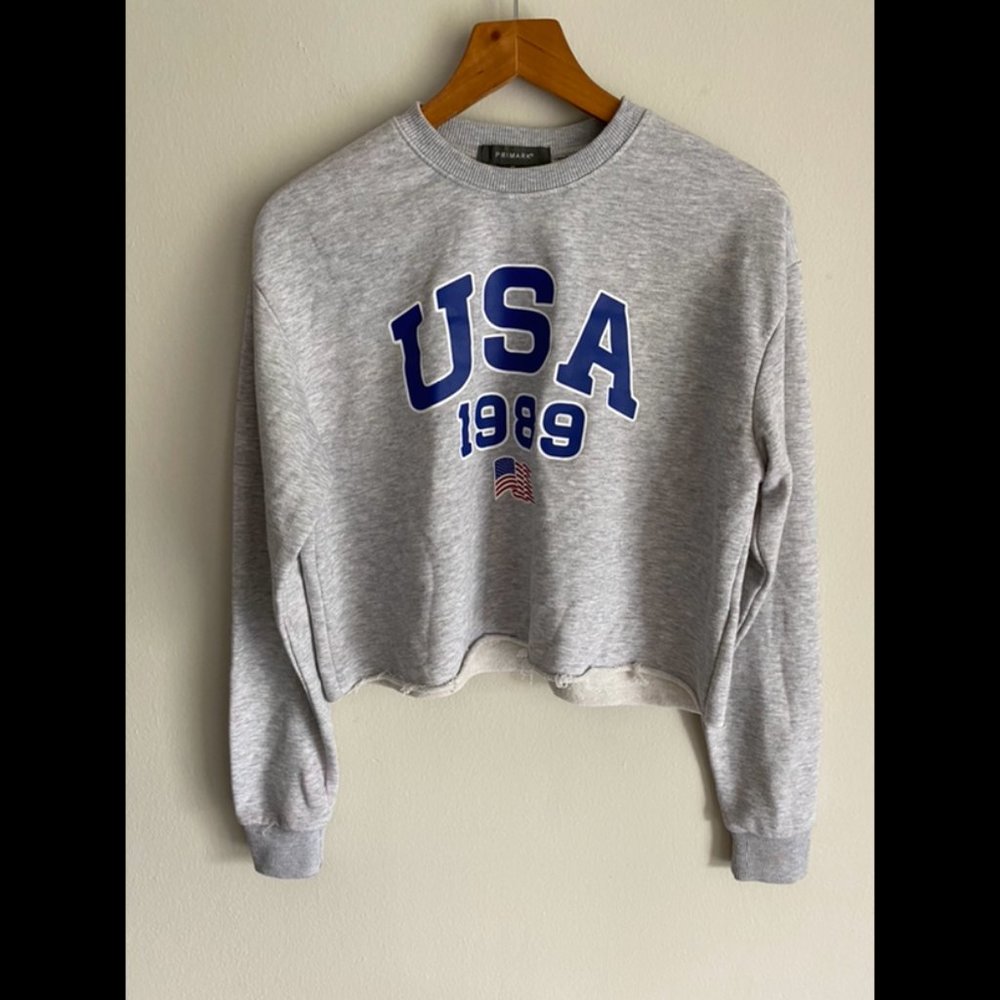 Primark Cropped USA Sweatshirt